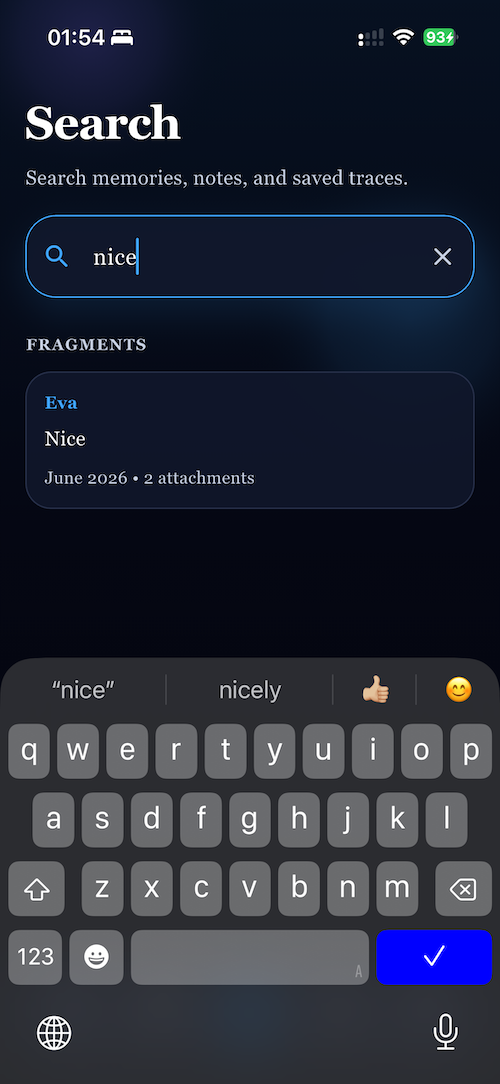 Search screen in Revomn