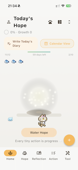 Hope Tree warm color theme with orange and yellow tones