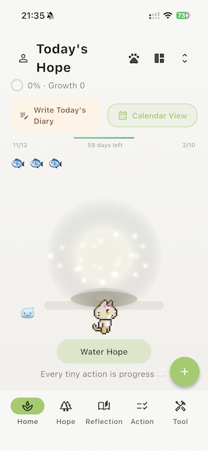 Hope Tree matcha green tea theme with soft green colors