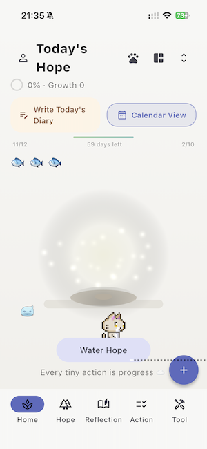 Hope Tree midnight dark theme with deep blue and black tones