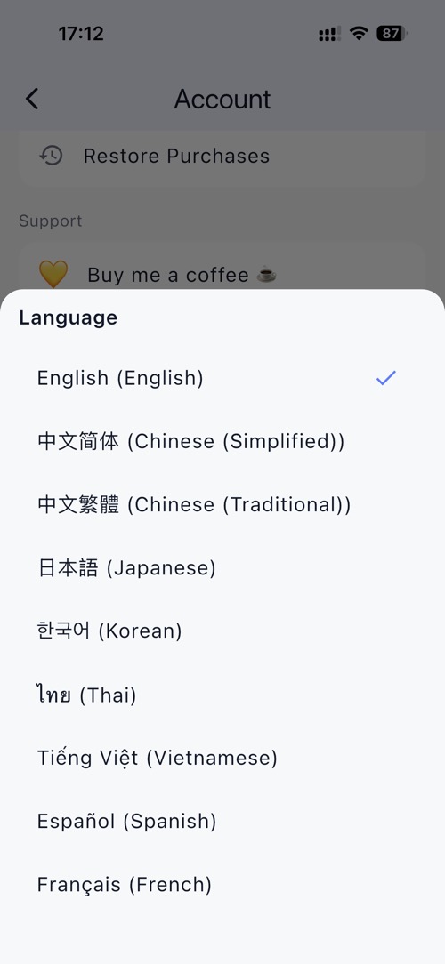 Language Settings